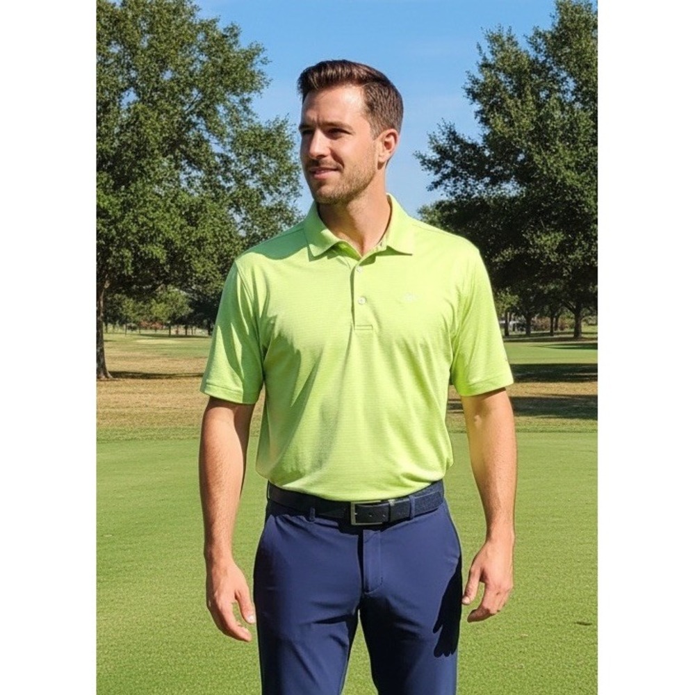 Bermuda Sands XP Mens Polo Shirt Size Large Short Sleeve Key Lime‎ New